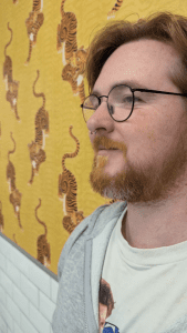 Septum piercing pierced with a titanium horseshoe