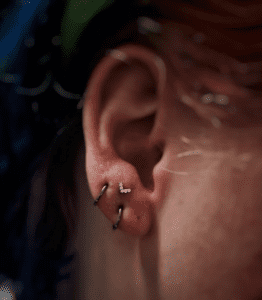 14kt white gold chevron made by junipurr jewllery