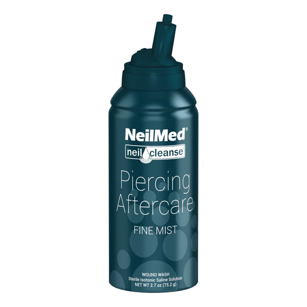 A bottle of NeilMed Piercing Aftercare Spray