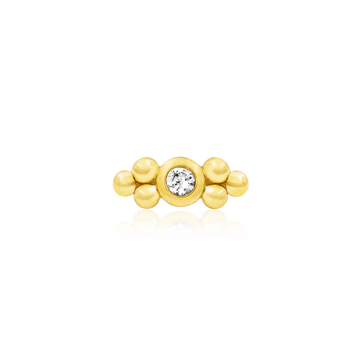 JUNIPURR JEWELRY BEZEL-SET CZ DOUBLE TRI-BEAD